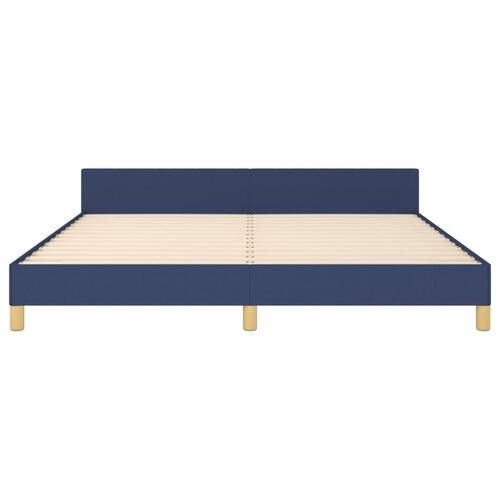 Sengeramme med hovedgærde uden madras Blå 180x200 cm Stof