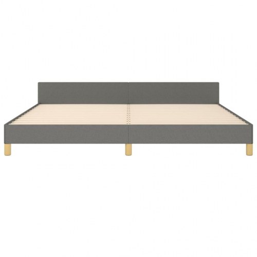 Sengeramme med gavl 200x200 cm - stof, mørkegrå