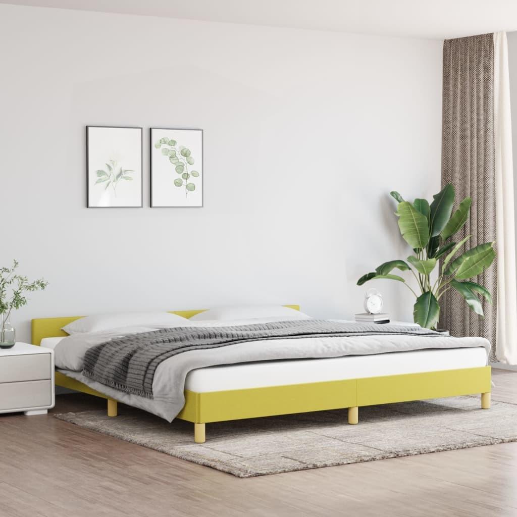 Sengeramme uden madras Grøn 200x200 cm Stof