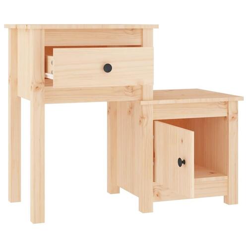 Sengeborde 2 stk. 79,5x38x65,5 cm massivt fyrretræ