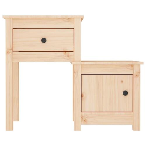 Sengeborde 2 stk. 79,5x38x65,5 cm massivt fyrretræ