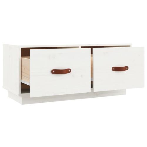 Tv-bord 80x34x35 cm massivt fyrretræ hvid