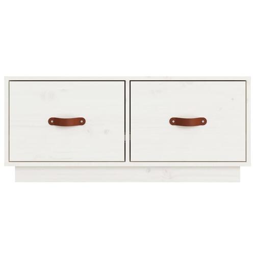 Tv-bord 80x34x35 cm massivt fyrretræ hvid