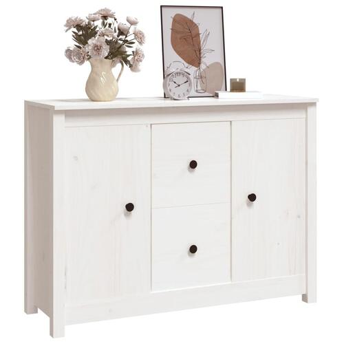 Skænk 100x35x74 cm massivt fyrretræ hvid
