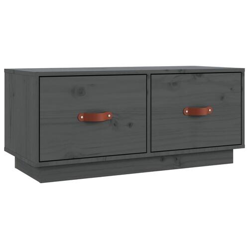 Tv-bord 80x34x35 cm massivt fyrretræ grå