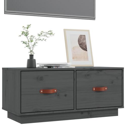 Tv-bord 80x34x35 cm massivt fyrretræ grå