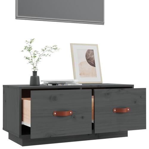 Tv-bord 80x34x35 cm massivt fyrretræ grå