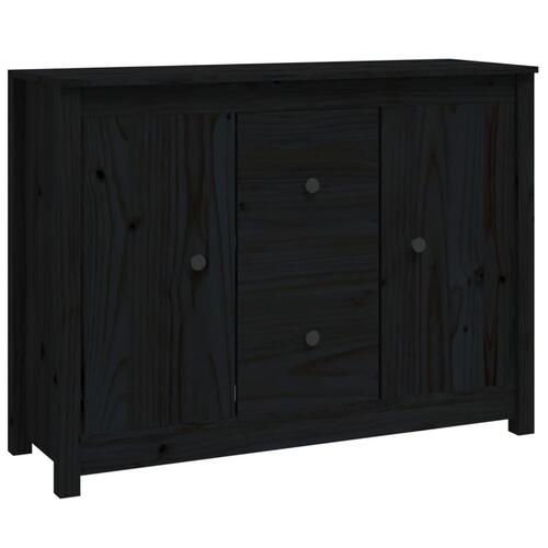 Skænk 100x35x74 cm massivt fyrretræ sort