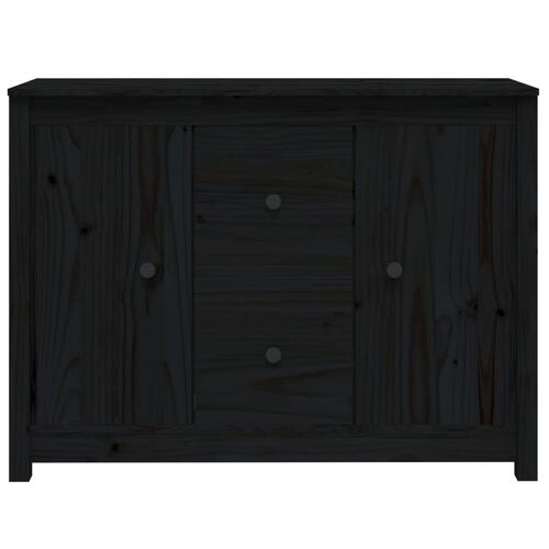 Skænk 100x35x74 cm massivt fyrretræ sort