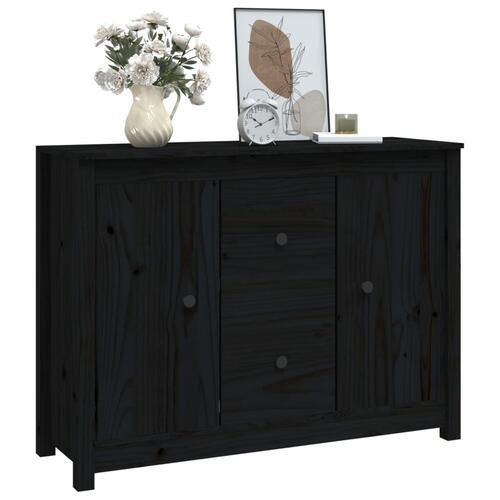 Skænk 100x35x74 cm massivt fyrretræ sort