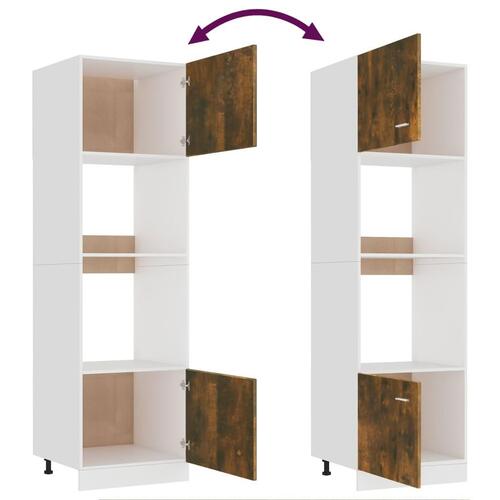 Køkkenskab 60x57x207 cm konstrueret træ røget egetræsfarve