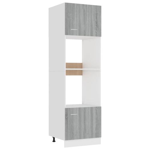 Indbygningsskab køkken 60x57x207 cm konstrueret træ grå sonoma
