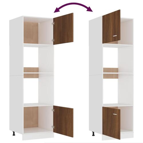 Køkkenskab 60x57x207 cm konstrueret træ brunt egetræ