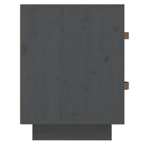 Sengeborde 2 stk. 40x34x45 cm massivt fyrretræ grå