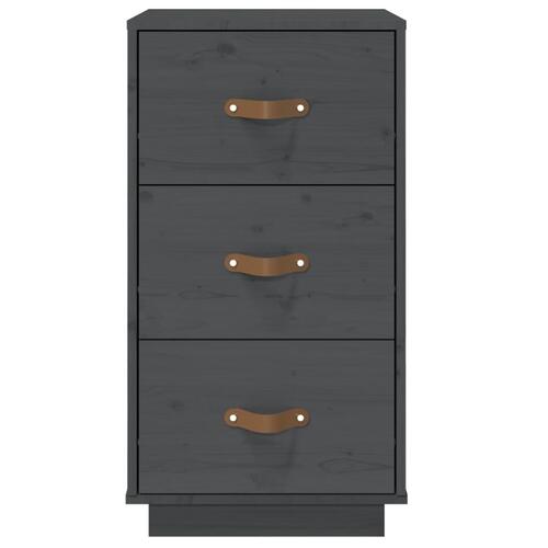 Sengeborde 2 stk. 40x40x75 cm massivt fyrretræ grå