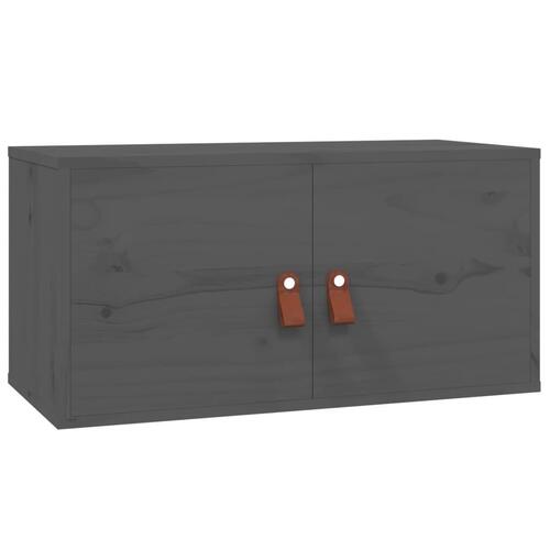 Vægskabe 2 stk. 60x30x30 cm massivt fyrretræ grå