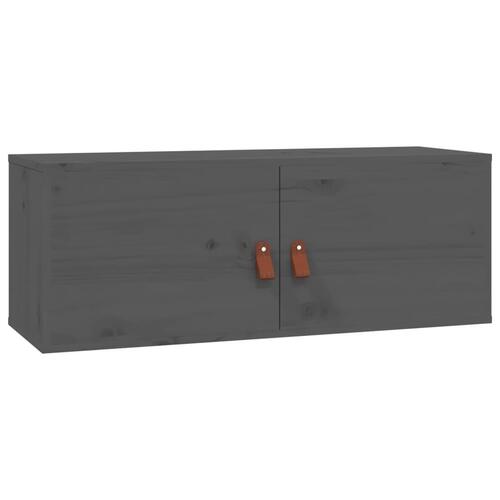 Vægskabe 2 stk. 80x30x30 cm massivt fyrretræ grå