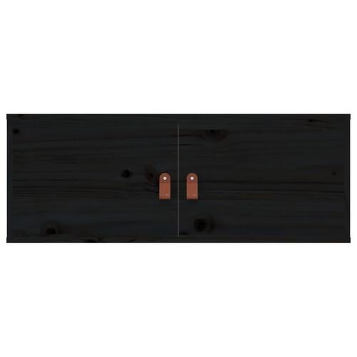 Vægskab 80x30x30 cm massivt fyrretræ sort