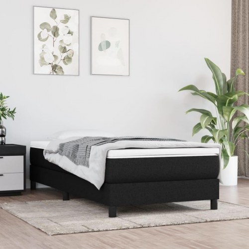 Boxspring sengeramme 90x190 cm - stof, sort