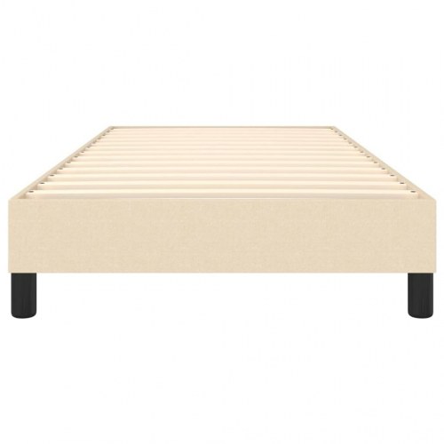 Boxspring sengeramme 90x200 cm i stof - cremefarvet