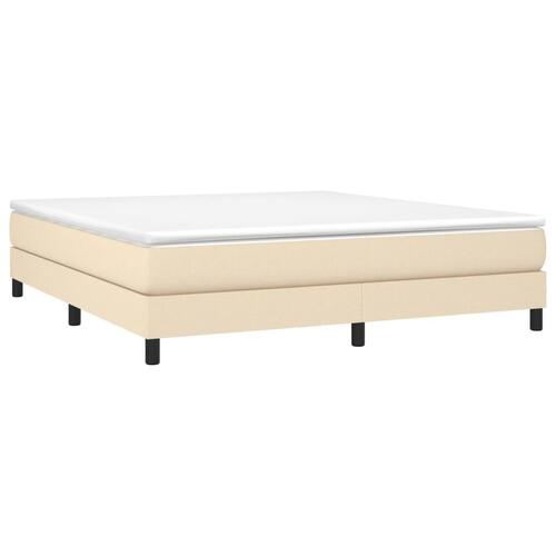 Sengeramme 160x200 cm stof cremefarvet