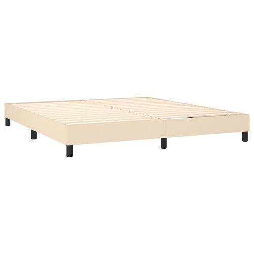 Sengeramme 160x200 cm stof cremefarvet