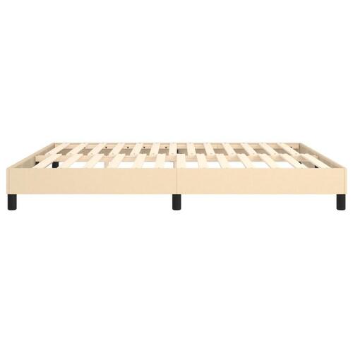 Sengeramme 160x200 cm stof cremefarvet