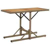 Havebord massivt akacietræ og polyrattan beige
