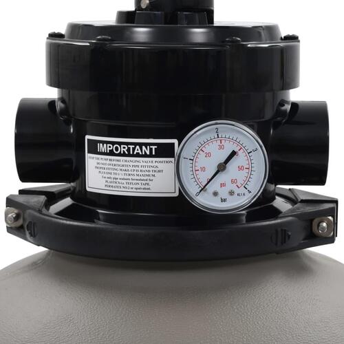 Sandfilter til pool multiventil med 4 indstillinger grå 350 mm