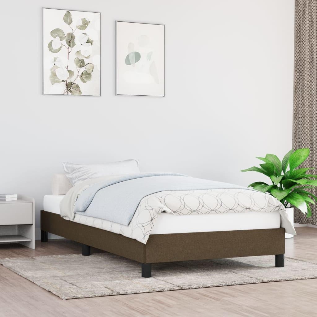 Sengeramme uden madras Mørkebrun 90x190 cm Stof