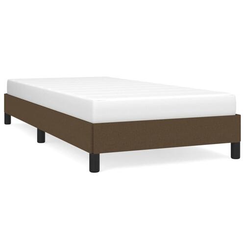 Sengeramme uden madras Mørkebrun 90x190 cm Stof