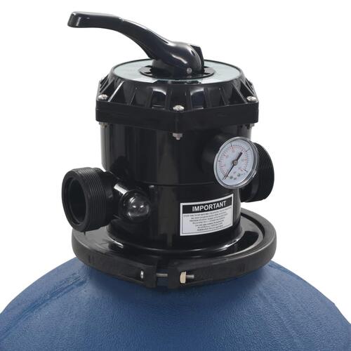 Sandfilter til pool multiventil med 6 indstillinger 560 mm blå