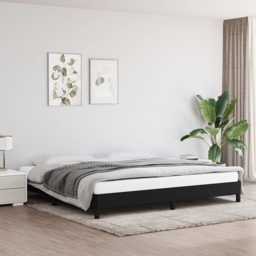 Sengeramme i stof - 200 x 200 cm, sort (uden madras)