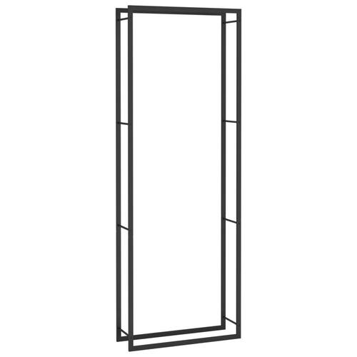 Brændestativ 80x28x222 cm stål matsort