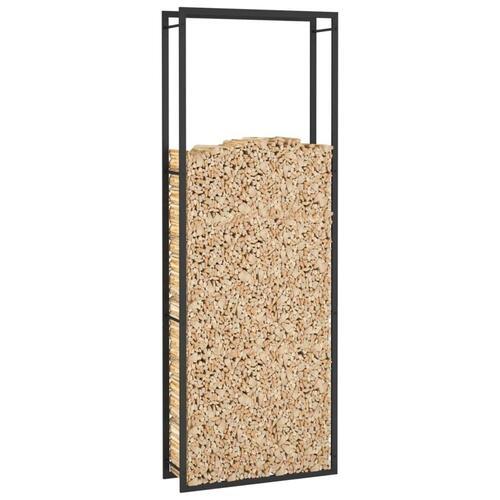 Brændestativ 80x28x222 cm stål matsort