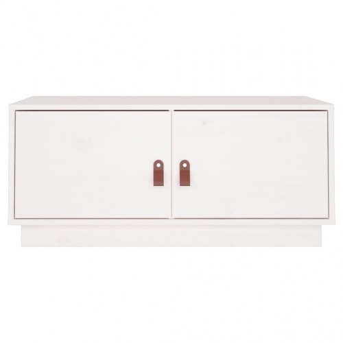 Sofabord 80x50x35 cm massivt fyrretræ hvid