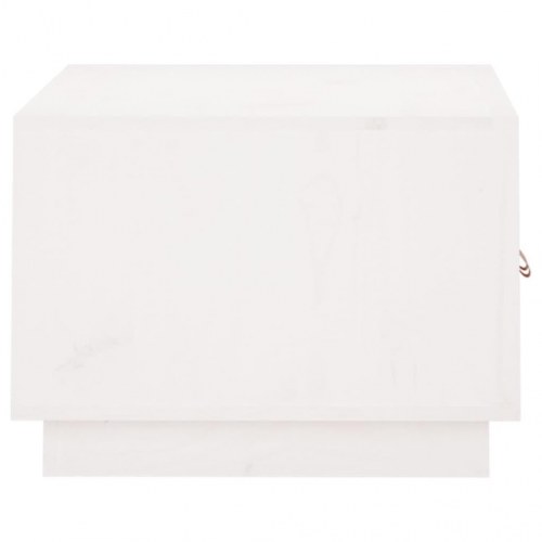 Sofabord 80x50x35 cm massivt fyrretræ hvid