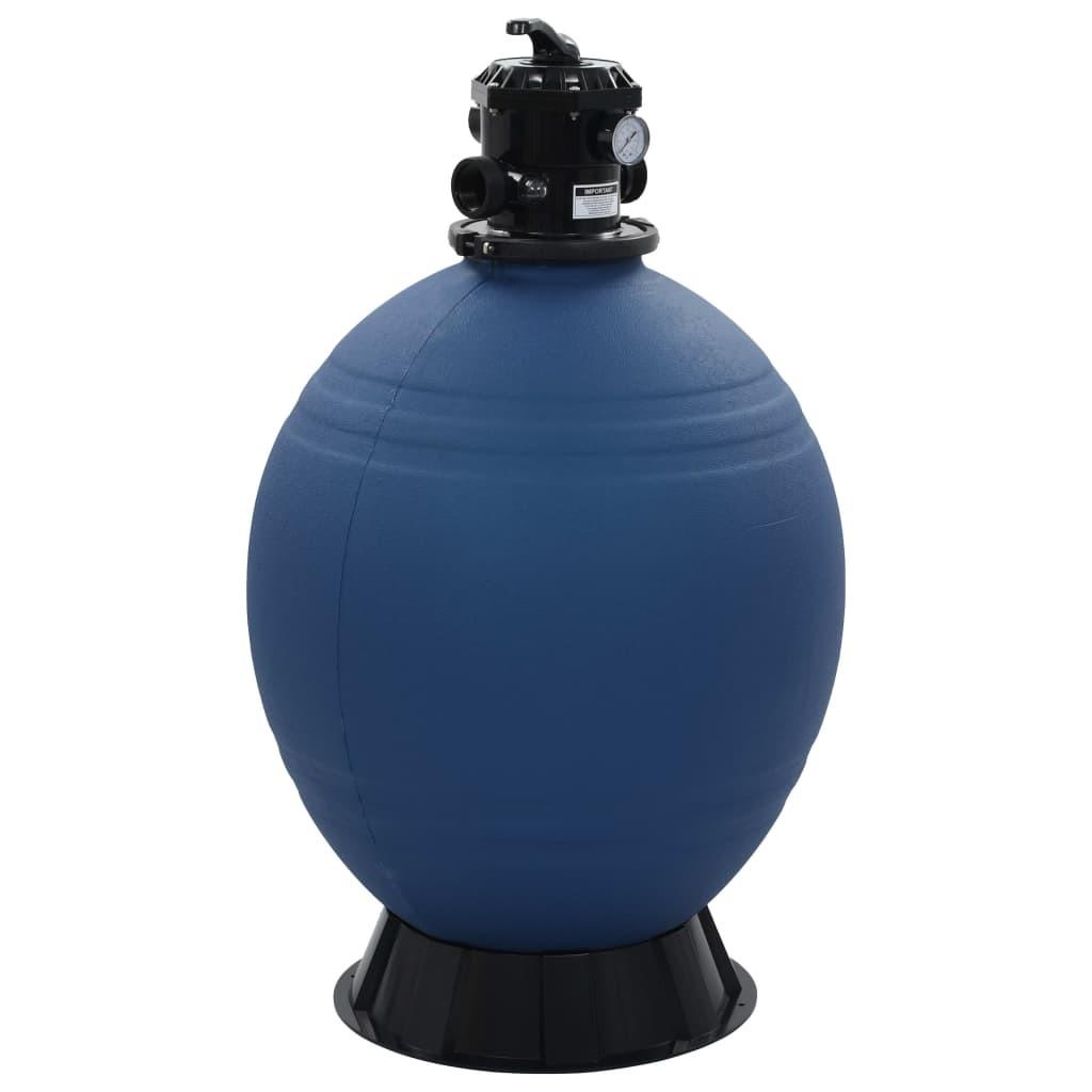 Sandfilter til pool multiventil med 6 indstillinger 660 mm blå