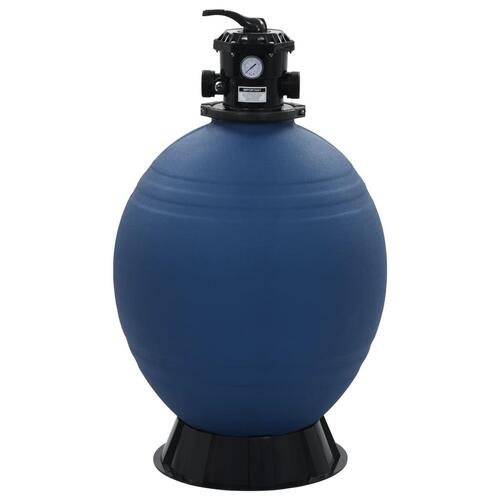 Sandfilter til pool multiventil med 6 indstillinger 660 mm blå