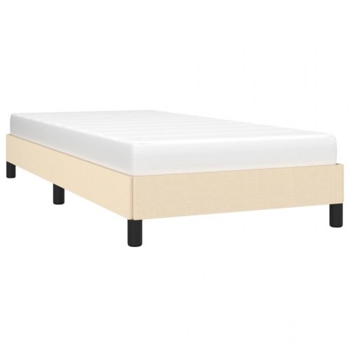 Sengeramme i stof 90x190 cm - cremefarvet, uden madras