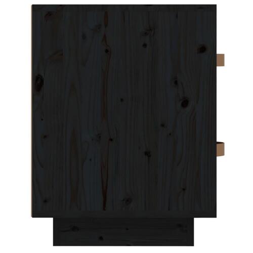 Sengebord 40x34x45 cm massivt fyrretræ sort