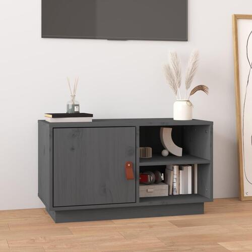Tv-bord 70x34x40 cm massivt fyrretræ grå