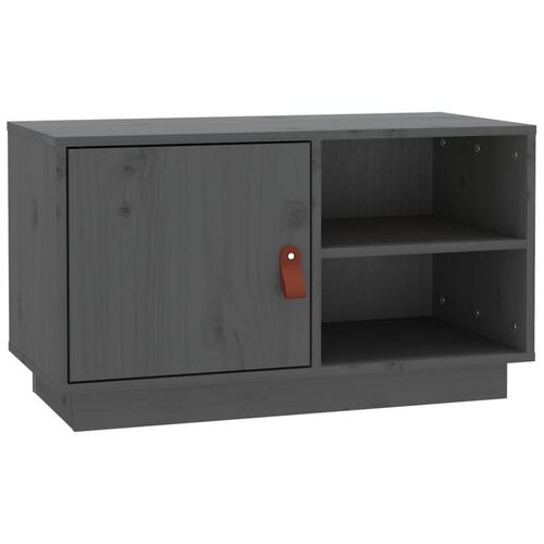 Tv-bord 70x34x40 cm massivt fyrretræ grå