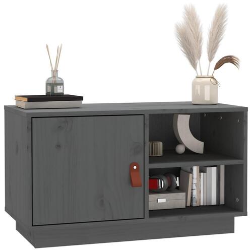 Tv-bord 70x34x40 cm massivt fyrretræ grå