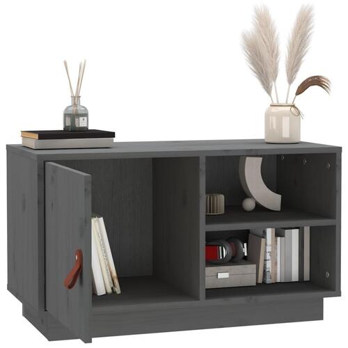 Tv-bord 70x34x40 cm massivt fyrretræ grå