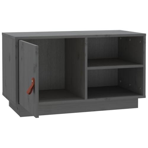 Tv-bord 70x34x40 cm massivt fyrretræ grå