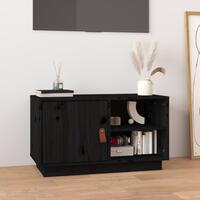 Tv-bord 70x34x40 cm massivt fyrretræ sort