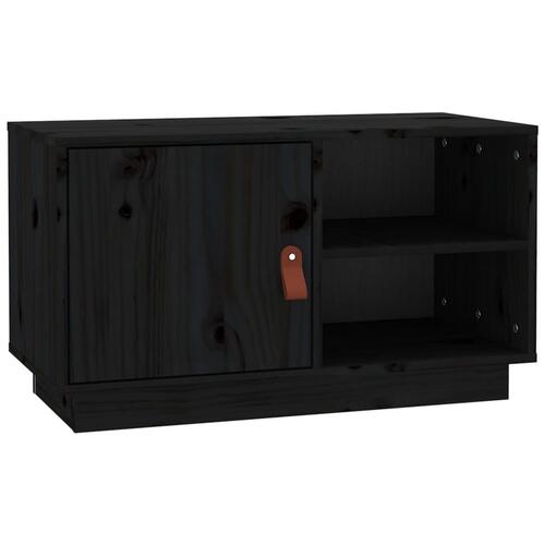 Tv-bord 70x34x40 cm massivt fyrretræ sort