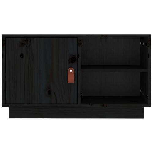 Tv-bord 70x34x40 cm massivt fyrretræ sort