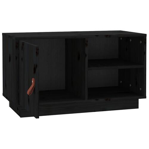 Tv-bord 70x34x40 cm massivt fyrretræ sort
